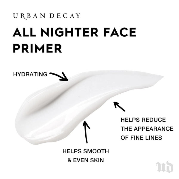 Urban Decay All Nighter Longwear Face Primer, Smoothing & Hydrating Base for Foundation Face Makeup, Sheer & Lightweight, for All Skin Types, Paraben-Free