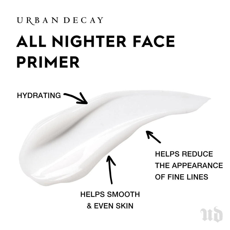 Urban Decay All Nighter Longwear Face Primer, Smoothing & Hydrating Base for Foundation Face Makeup, Sheer & Lightweight, for All Skin Types, Paraben-Free