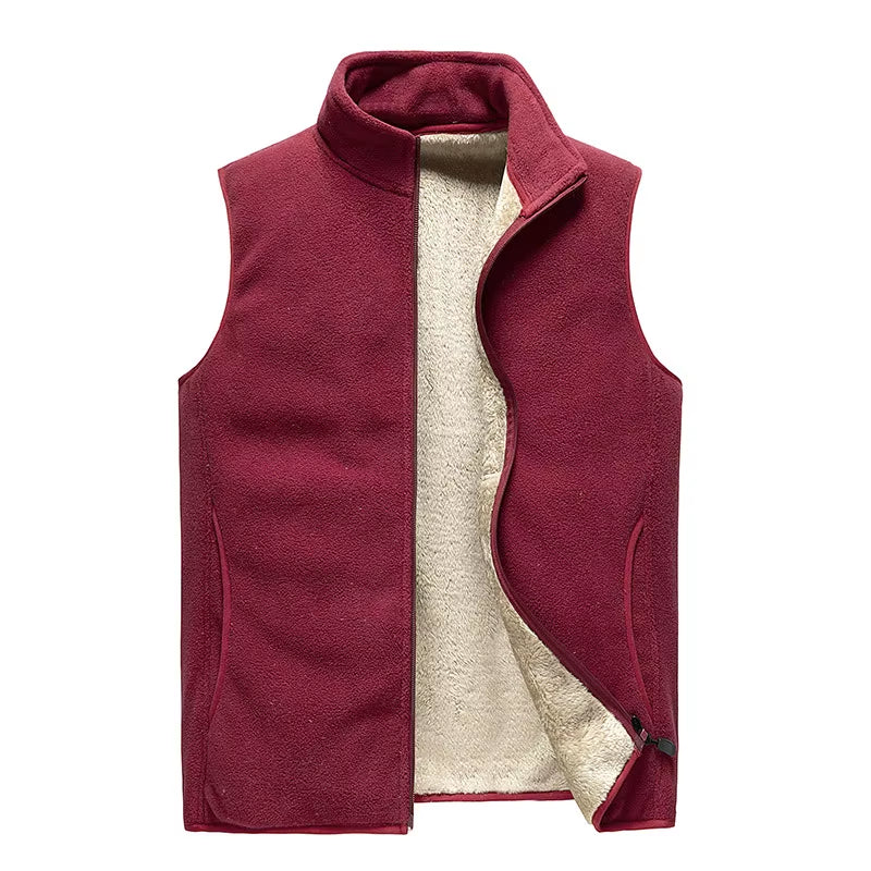 Lamb Cashmere Waistcoat for Men Brand Winter Jacket Men Vest Men Zipper Mens Jacket Sleeveless Casual Winter Waistcoat Men S-8XL