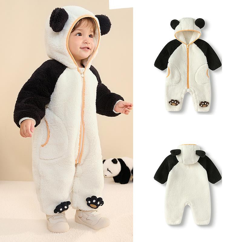 Balabala Kids' Halloween Animal Fleece Jumpsuit - Snuggly, Cute & Playful with Fun Animal Print Soft Fleece Material Easy to Wear for Little Ones Fluffy Pajamas Sleepwear Pajamas Toddler