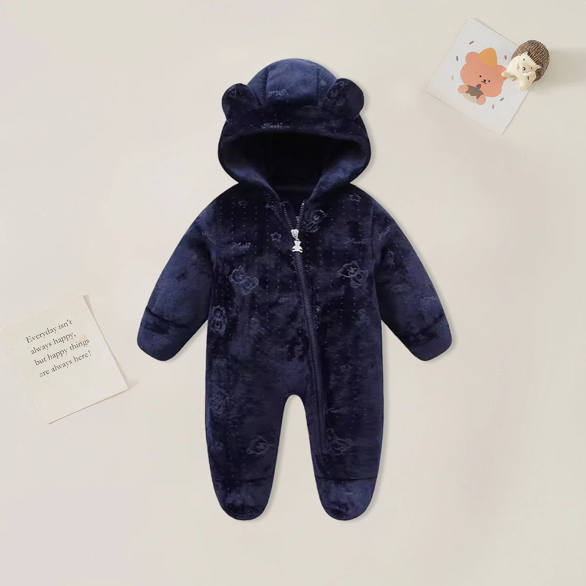 0-12M Cartoon Newborn Bodysuit Warm Romperssoft Newborn Baby Clothes Flannel Autumn Winter Baby Boys Girls Jumpsuit