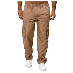 Men'S Casual Multi-Pocket Loose Straight Cargo Pants