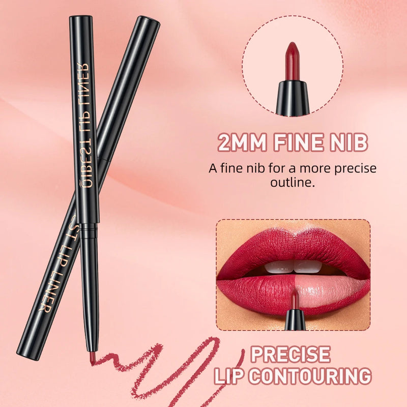3Pcs Lip Makeup Sets Lip Gloss Glaze Tint Long-Lasting Matte Liquid Lipstick Waterproof Sweatproof Lip Liner Pencil Contour Kits