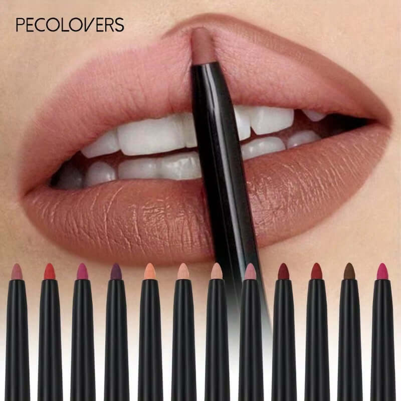 12Pcs/Set Lip Liner Pencil Matte Nude Contour Lipliner Lipstick Waterproof Long Lasting Lipstick Pen Lip Tint Cosmetics
