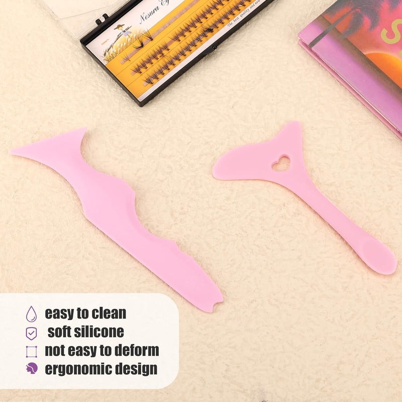 2Pcs Eyeliner Stencils, Silicone Wing Eyeliner Stencils Eyeliner Stencils Tool for Beginners Multifunctional Eyeliner Guide Tool Eye Makeup Stencils for Eyeliner Eyelash Eyeshadow (Pink)