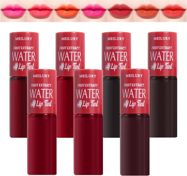 7 Colors Korean Lip Tint Stain Set Long-Lasting Waterproof Velvet Lip Tint Moisturizing Lip Gloss Set，Multi-Use Lip and Cheek Tint for Women Daily Lip Makeup
