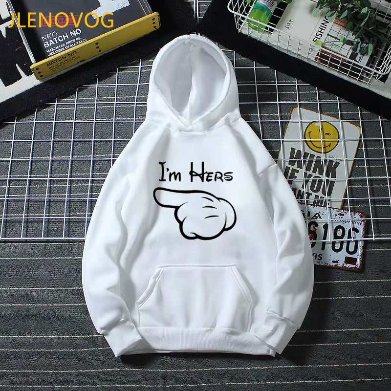 His Hers Couple Hoodies for Women Men Husband Wife Lovers Valentine Gift Sweatshirts Mr Mrs Funny Graphic Hoody Winter Clothes