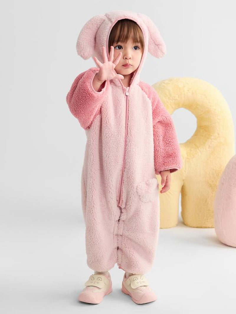 Balabala Kids' Halloween Animal Fleece Jumpsuit - Snuggly, Cute & Playful with Fun Animal Print Soft Fleece Material Easy to Wear for Little Ones Fluffy Pajamas Sleepwear Pajamas Toddler