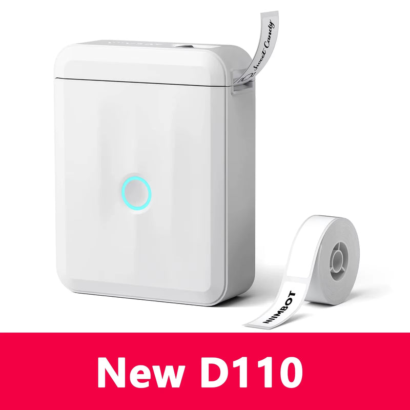 D110 Mini Portable Printer for Mobile Thermal Adhesive Label Printer for Stickers Pocket Labeling Maker Machine Wireless