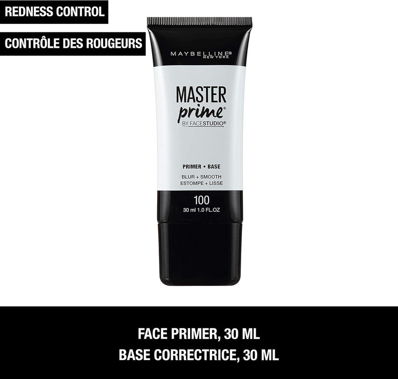New York Primer, Blurs and Smooths Pores, up to 24H Wear, Controls Redness, Face Studio Master Prime, 1 Fluid Ounce