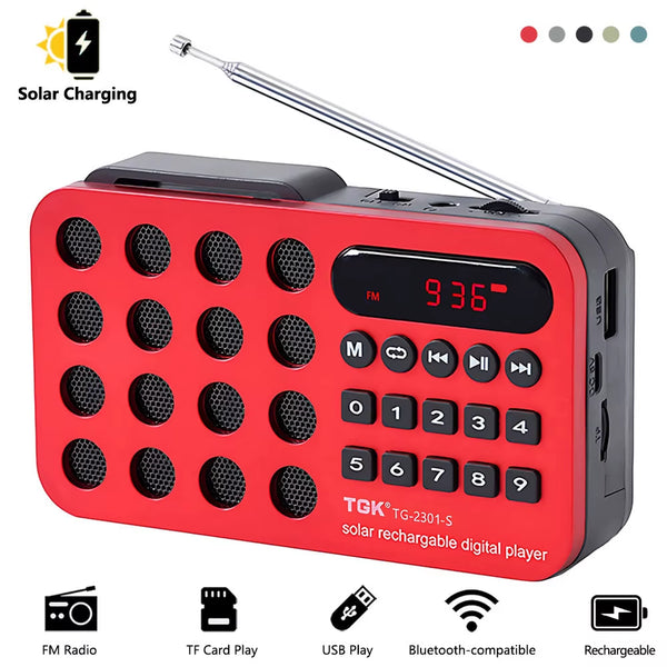 Solar Bluetooth Radio | Portable FM Receiver Radio |  Kellyzbeauty