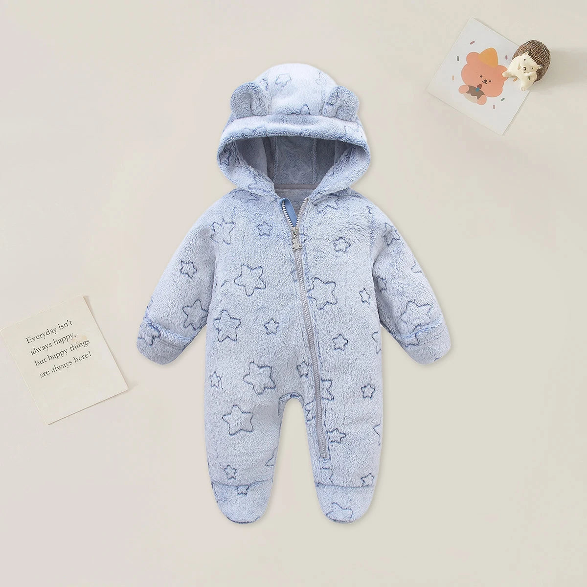 0-12M Cartoon Newborn Bodysuit Warm Romperssoft Newborn Baby Clothes Flannel Autumn Winter Baby Boys Girls Jumpsuit