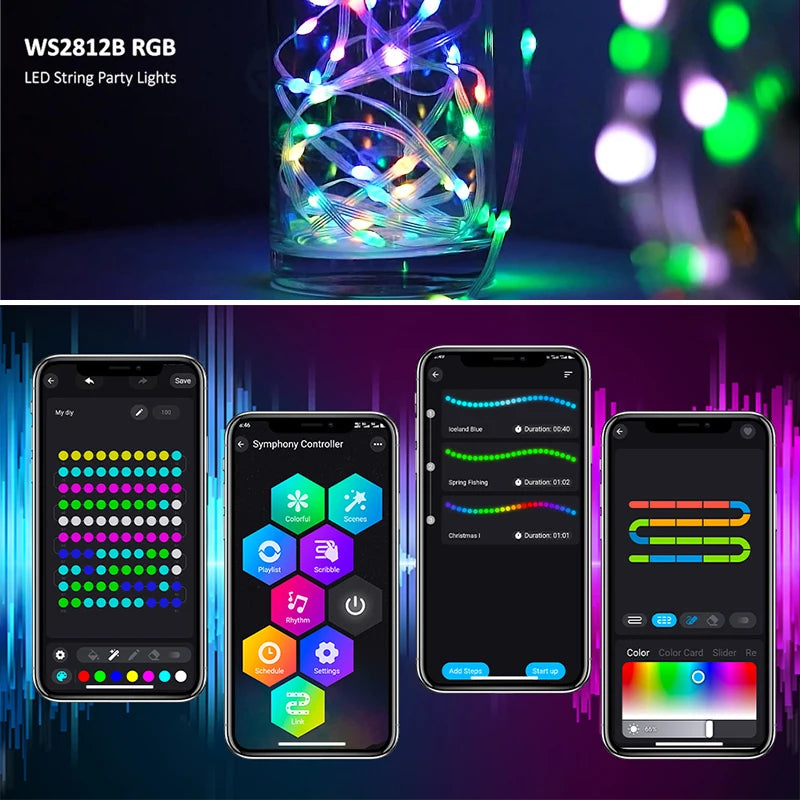 Halloween Lights 10M 100 LED Multicolor Christmas Tree Lights with Remote Dreamcolor Changing Halloween Lights USB 5V LED Lights