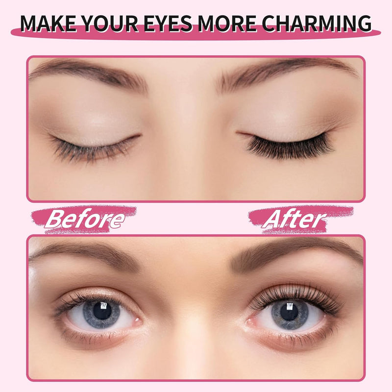Magnetic Eyelashes Kit, Reusable False Lashes without Eyeliner, Upgraded 3D Dual Magnetic Eyelashes, Portable No Glue Lash Clusters for Light Natural Makeup