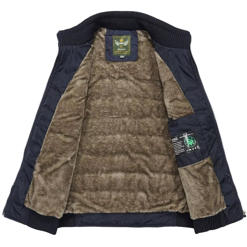Winter Mens Fleece Jacket Sleeveless Vest Man Waterproof Vest Coats Stand Collar Windbreaker Padded Waistcoats Clothing 8XL