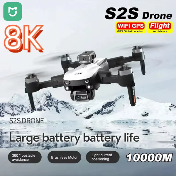 S2S 8K Drone 5G GPS Profesional HD Aerial Photography Dual-Camera Omnidirectional Obstacle Brushless Avoidance Quadrotor