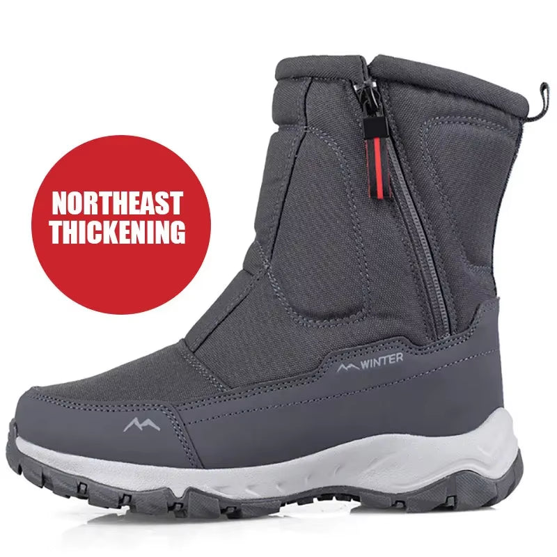 Men Boots 2025 Winter Shoes for Men Warm Snow Boots Mid-Calf Men Warm Shoes Thick Plush Winter Boots for Men Women Cotton Shoes