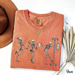 Halloween Skeleton Nurse Shirt, Fall RN Registered Nurse T-Shirt, Halloween Gift for Nurse, Spooky Season Healthcare Tee