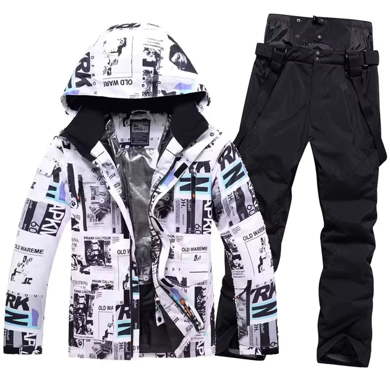 New Men Women Couples Ski Suit Winter Windproof Thick Warm Skiing Jacket and Pants Set Outdoor Snow Snowboarding Costumes