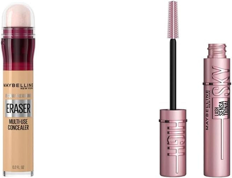New York Concealer Instant Age Rewind, Sand, 6 Milliliters (Packaging May Vary) & New York Lash Sensational Sky High Mascara, Washable Lengthening Eyelash Mascara, Blackest Black, 7.2 Ml