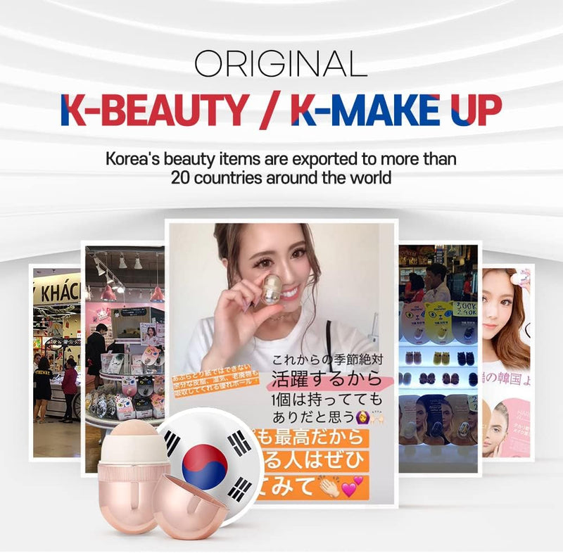 Korean Beauty Oil-Absorbing Volcanic Face Roller, Portable and Reusable Skincare Tool for Oily Skin, Shine Control, Oil Absorber Tool for Face (Gold)
