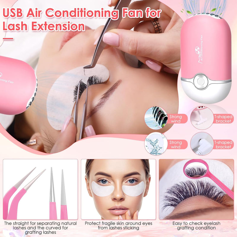Professional Lash Extension Kit for Eyelash Extension Practice: Mannequin Head with Replaced Eyelids, Glue, Lash Remover, Lashes, Lash Tech Must Haves Training Set, Lash Kits Tools for Beginner