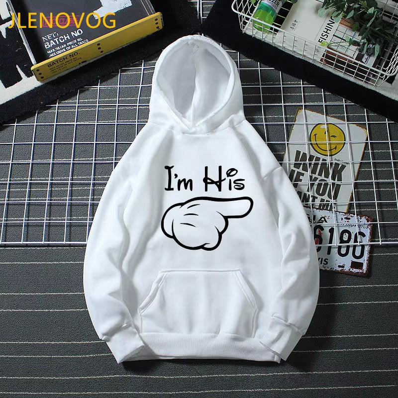 His Hers Couple Hoodies for Women Men Husband Wife Lovers Valentine Gift Sweatshirts Mr Mrs Funny Graphic Hoody Winter Clothes