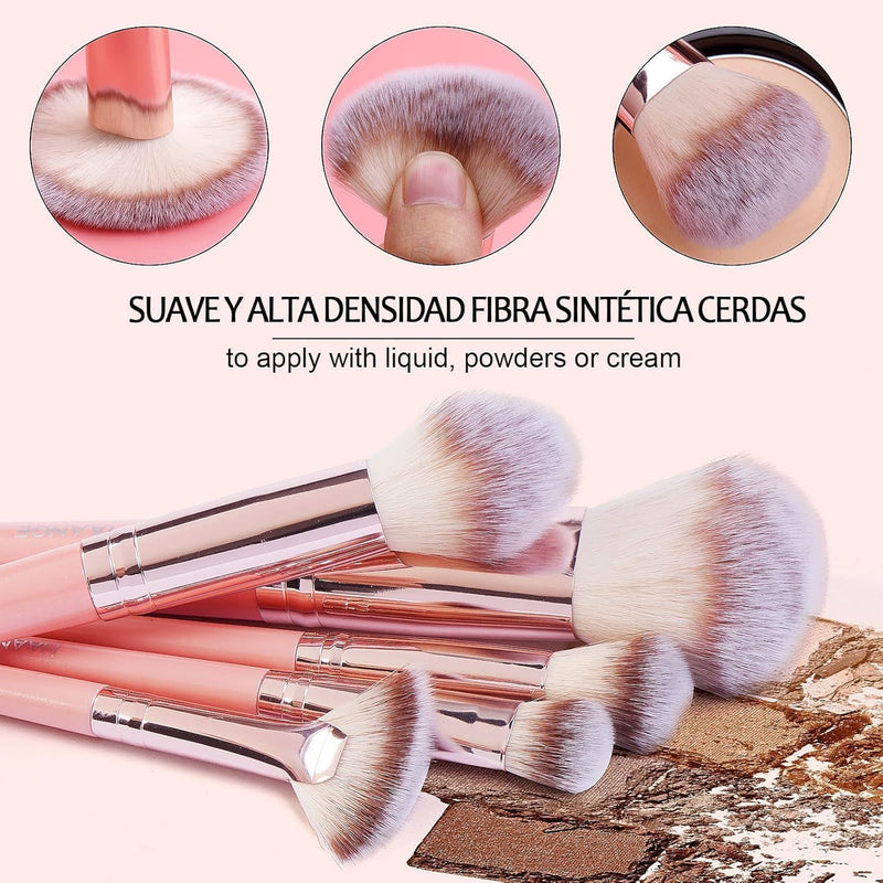 Makeup Brush Set, 42Pcs Makeup Tool Set Premium Synthetic Foundation Powder Concealers Eye Shadows Blush Makeup Brushes Kit with Makeup Sponge, Powder Puffs for Beginner & Professional