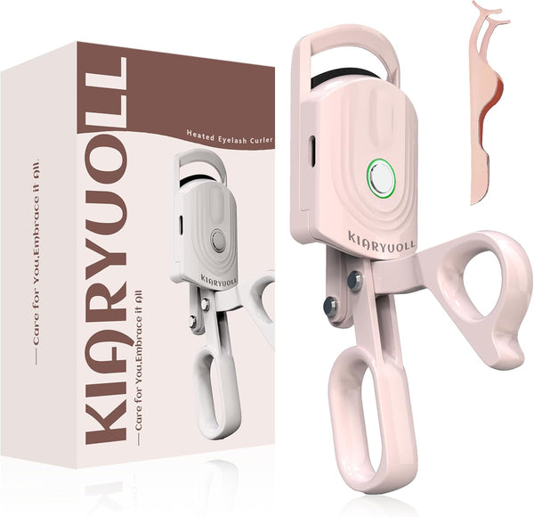 Heated Eyelash Curler - Usb Rechargeable Heated Eyelash Curler (Type-C), 3 Heated Modes, Spring Design, Professional Makeup Tool, for Gift Use (Color Pink)