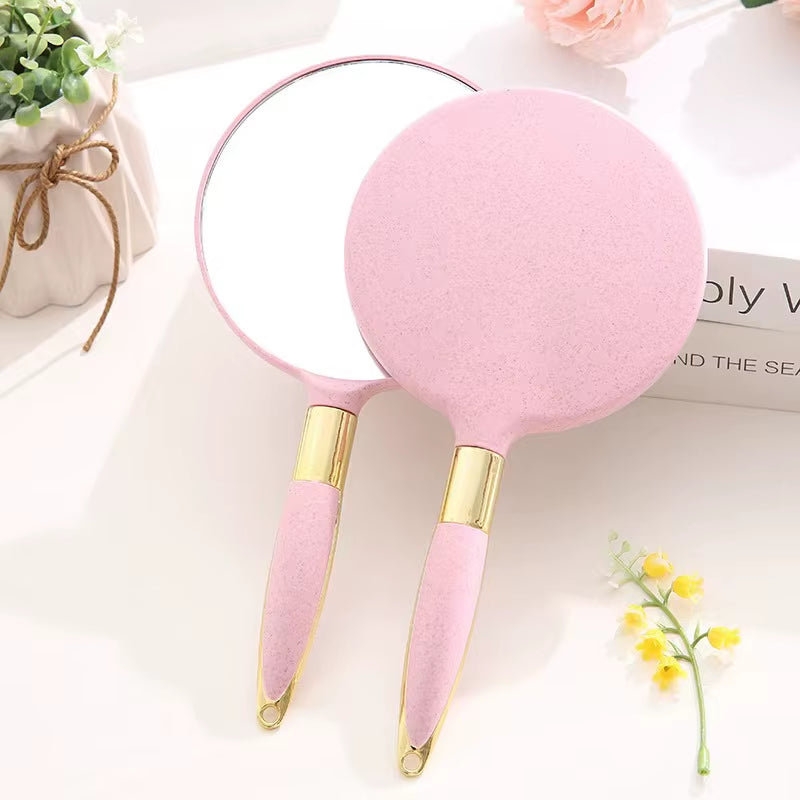 Lady Handheld Makeup Mirror Cosmetic Retro Mirror SPA Salon Makeup Birthday Gifts Female Portable Makeup Tools