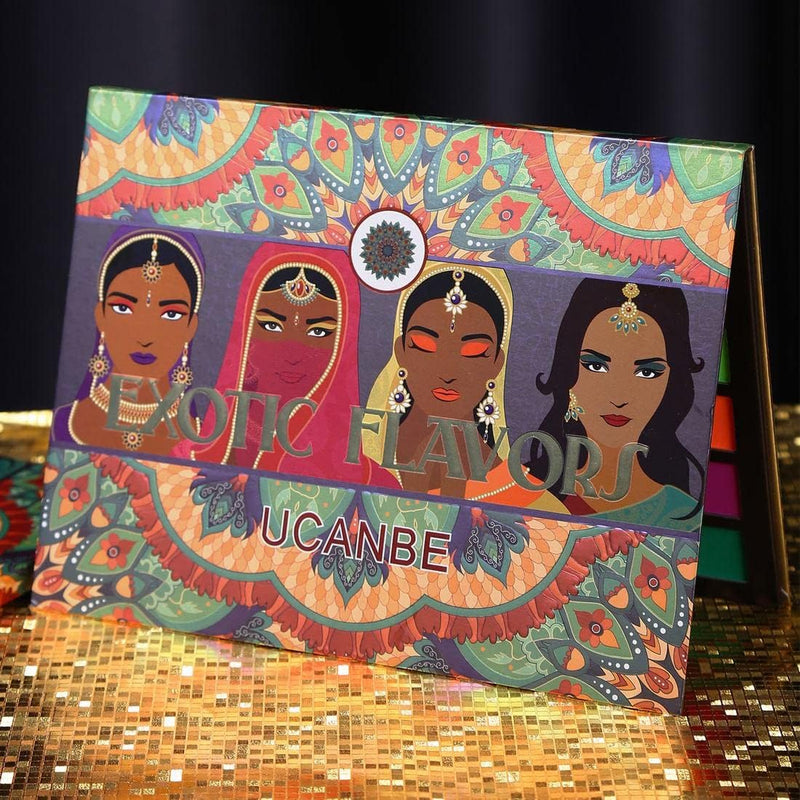 EXOTIC FLAVORS Neon Eyeshadow Makeup Palette - 48 Colorful High Pigmented - Rainbow Matte Shimmer Glitter Eye Shadow Make up Pallet Gift Set