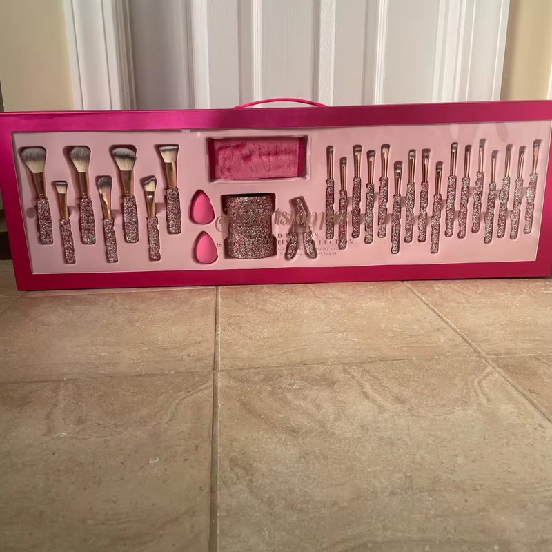 Makeup Brush Set Bundle PINK Set Bling Makeup Brushes