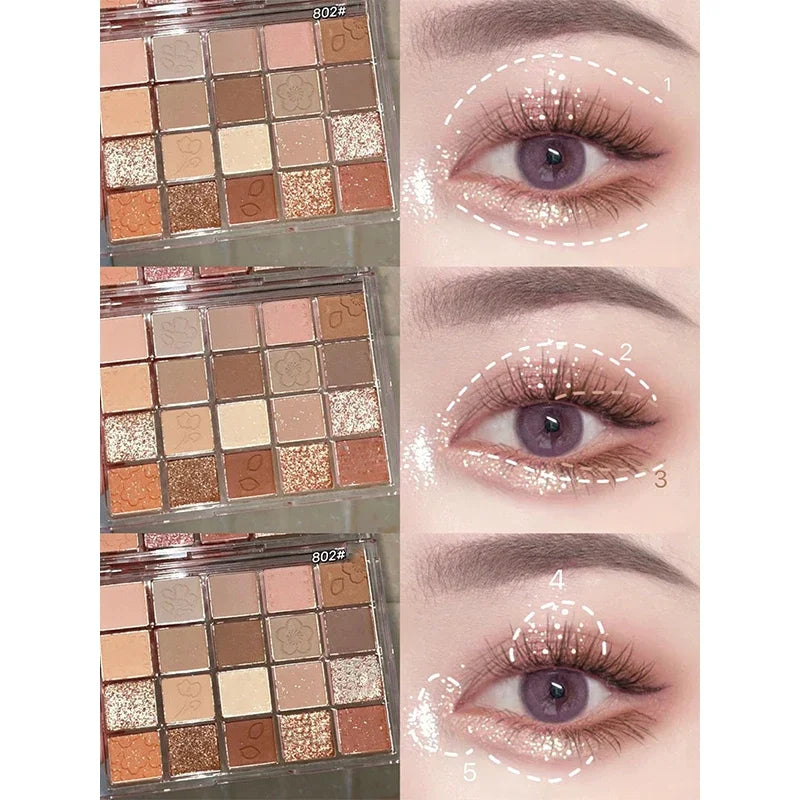 Palette Pearly Eyeshadow Glitter Earth Color Eyeshadows Shiny Eye Shadow Pallet Makeup Pigmentos Natural Cosmetic Free Shipping