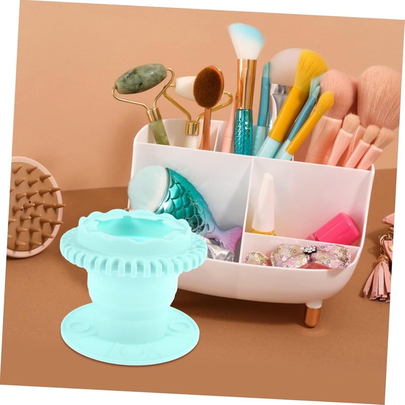 Foldable Silicone Makeup Brush Cleaner Cup Makeup Cleaning Container for Travel and Home Use