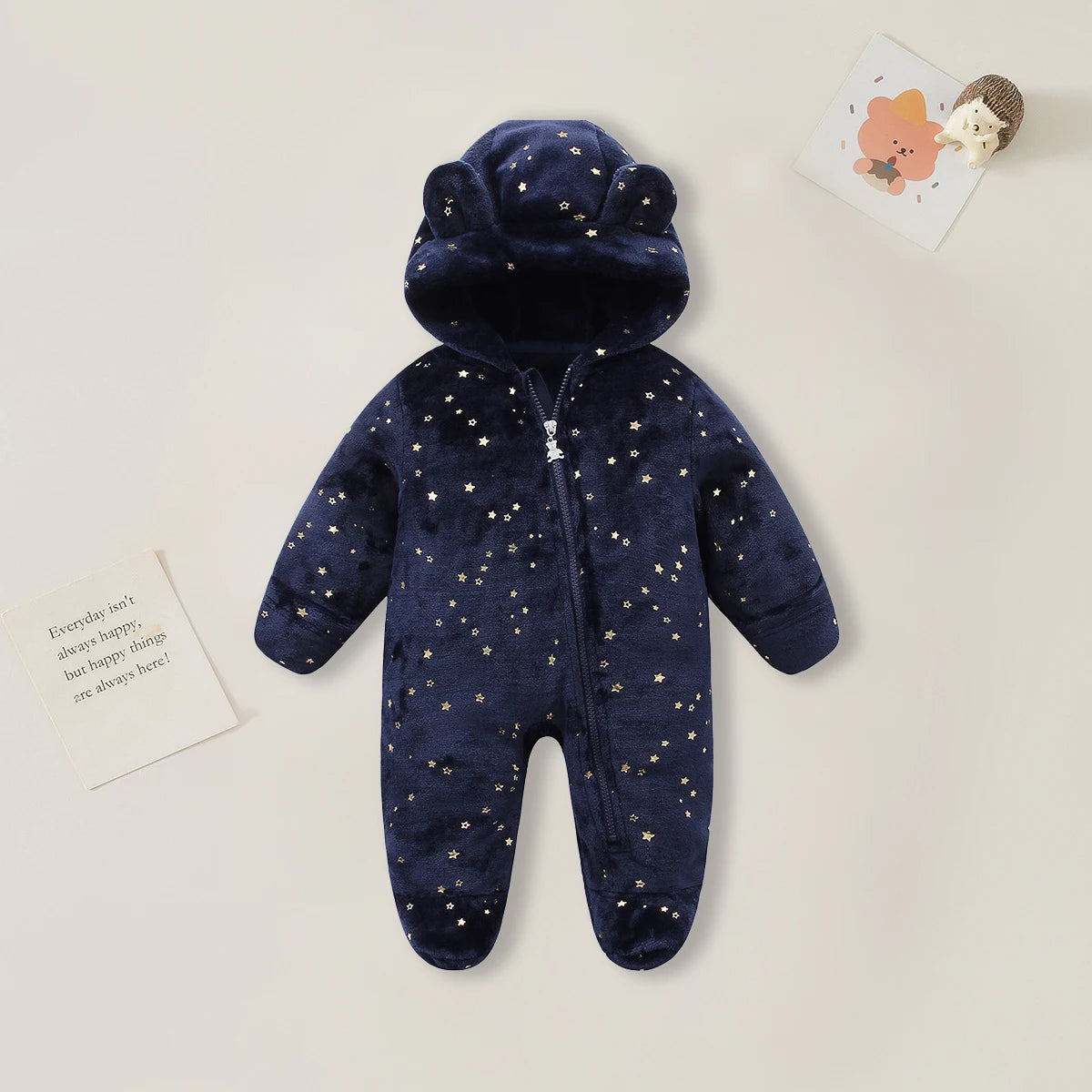 0-12M Cartoon Newborn Bodysuit Warm Romperssoft Newborn Baby Clothes Flannel Autumn Winter Baby Boys Girls Jumpsuit