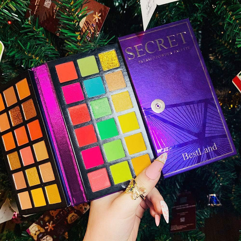 72 Colors Ultra Secret Eyeshadow Palette, Professional 4 In1 Color Board Makeup Pallet Matte Shimmer Glitter Nude Natural All in One Blendable Pigmented Eye Shadow Plattet