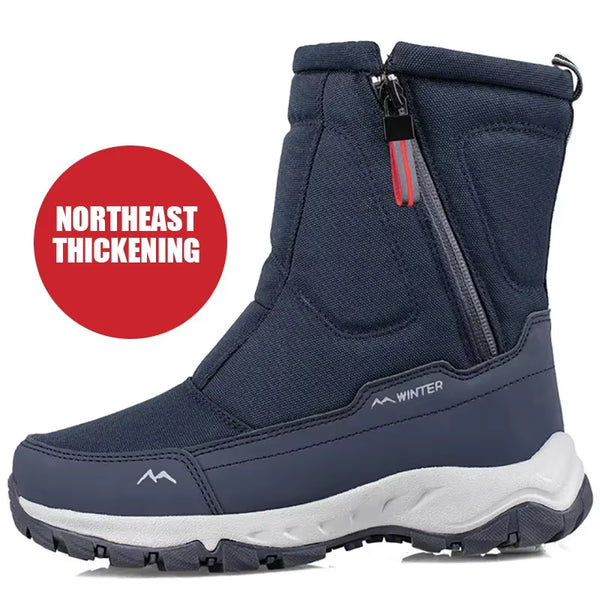 Men Boots 2025 Winter Shoes for Men Warm Snow Boots Mid-Calf Men Warm Shoes Thick Plush Winter Boots for Men Women Cotton Shoes