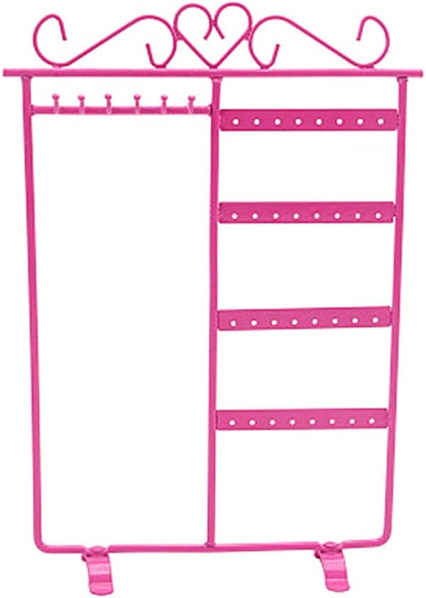 Travel Jewelry Organizer Storage Case & 32 Holes 6 Hooks Necklace Hang Stand Holder 4 Tiers Jewelry Show Rack Organizer