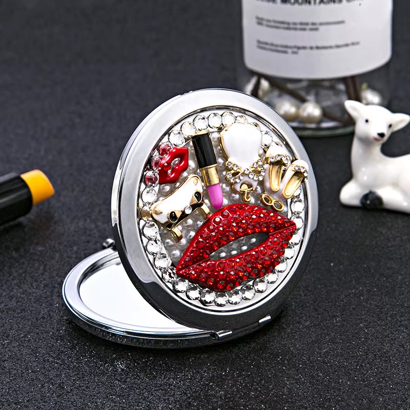 Makeup Pocket Mirror Custom Mini Bling round Shape Makeup Mirrors